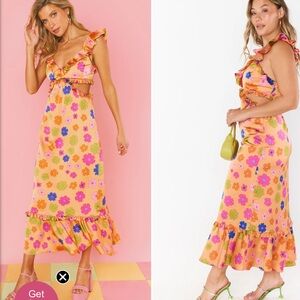 Show Me Your MuMu Lane Midi Dress in Poppin Poppy